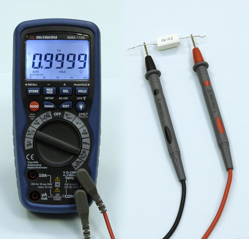 Мультиметр цифровой АММ-1139 - Измерение сопротивления