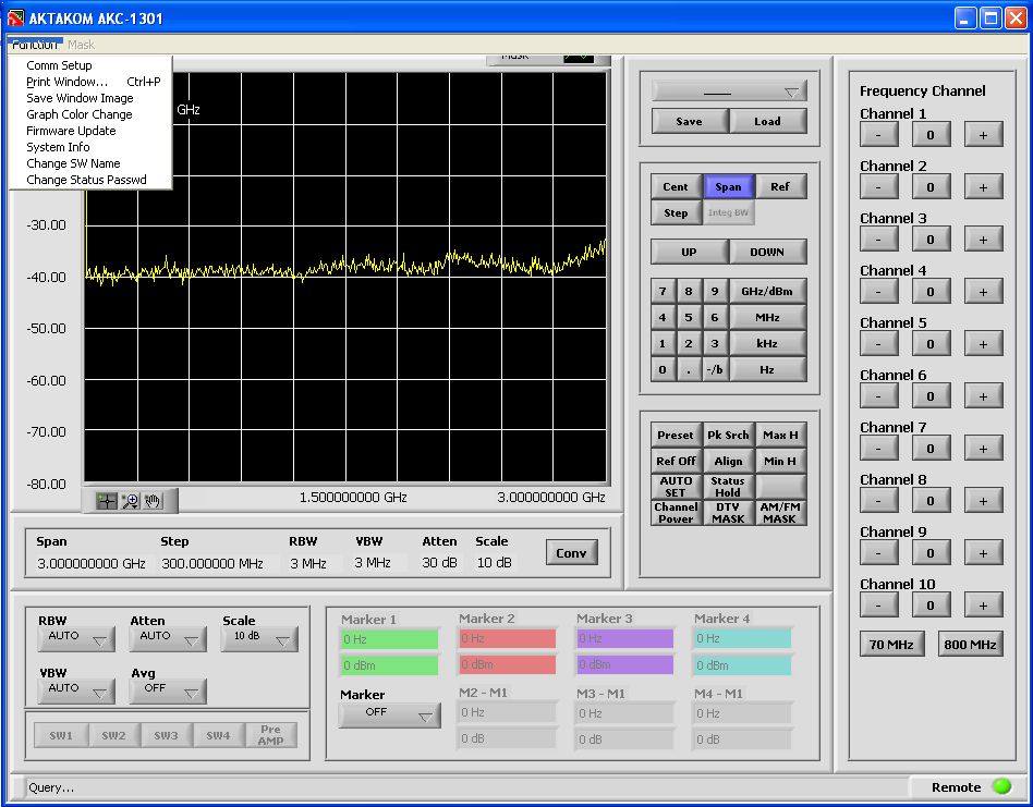 AKC-1301-SW Программное обеспечение анализатора спектра