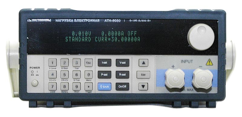 Электронная программируемая нагрузка АТН-8030 - лицевая панель