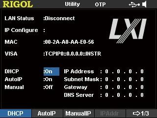Источник питания DP811A - установка параметров LAN
