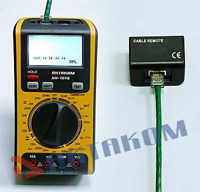 Мультиметр цифровой АМ-1016 - Тестирование сетевого кабеля (RJ45)