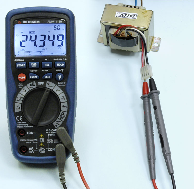 Мультиметр цифровой АММ-1139 - Измерение напряжения переменного тока