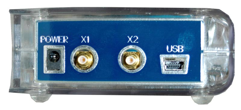 Двухканальный USB осциллограф - приставка + анализатор спектра АСК-3102 1Т - вид сзади