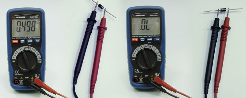 Мультиметр цифровой АММ-1032 - Тест диода
