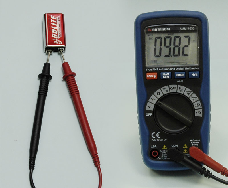 Мультиметр цифровой АММ-1032 - Измерение напряжения постоянного тока