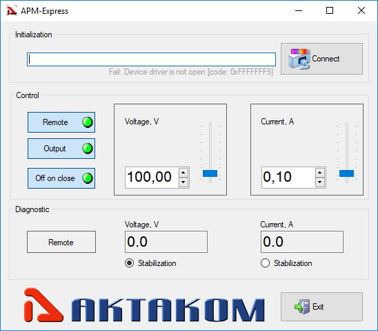 APM Express Aktakom Power Manager Express Программное обеспечение управления источником питания