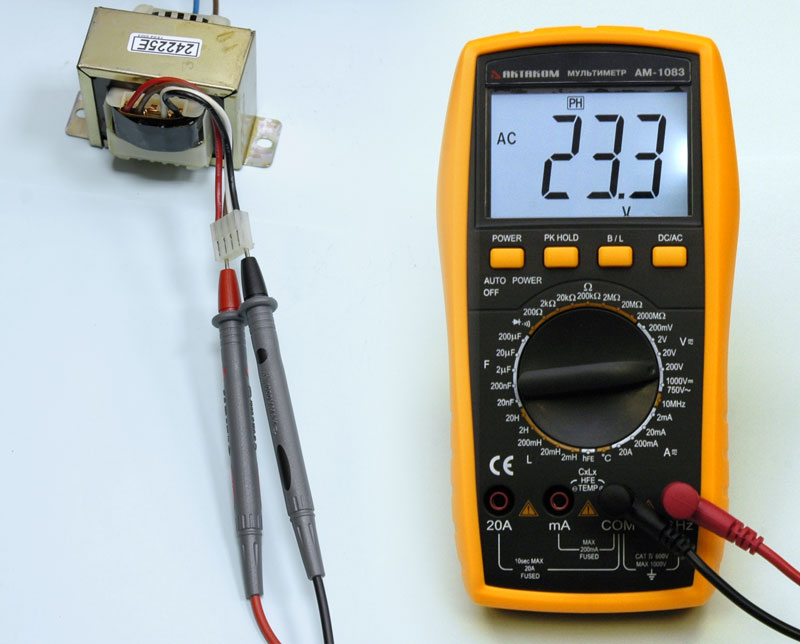 Мультиметр цифровой АМ-1083 - Измерение напряжения переменного тока