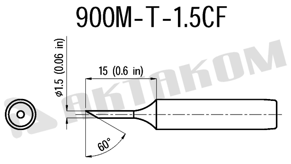 Наконечник 900M-T-1.5CF - чертеж