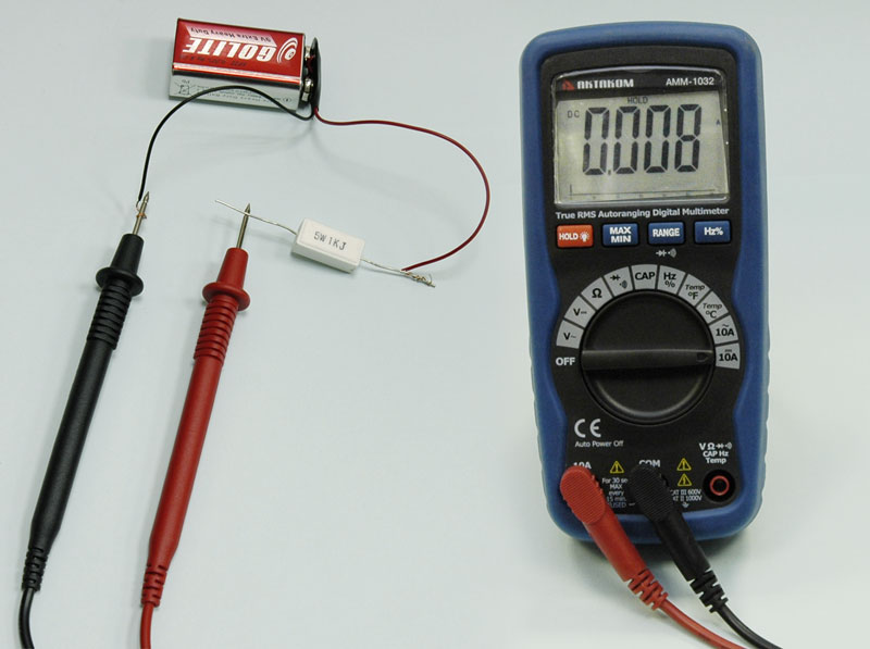 Мультиметр цифровой АММ-1032 - Измерение постоянного тока