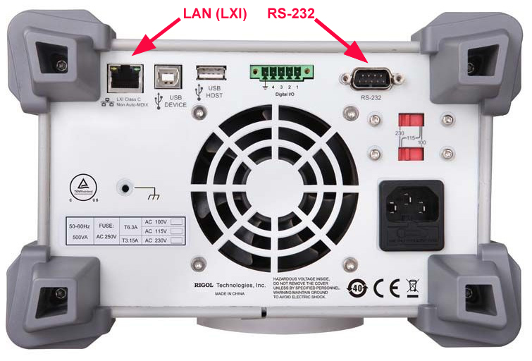    DP800    LAN (LXI)  RS-232